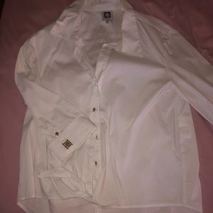 White Anne Klein button up blouse